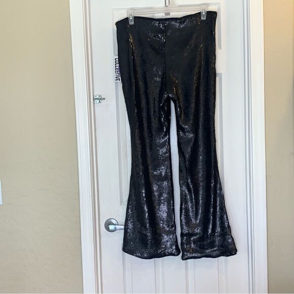 Future Collective Women's High Rise Sequin Full Length Flare Pants Size 16 - Picture 5 of 13
